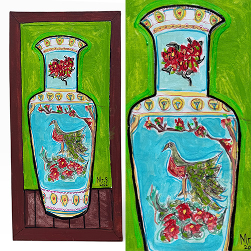 Mister 8 18x36 Vase on Canvas WP6553